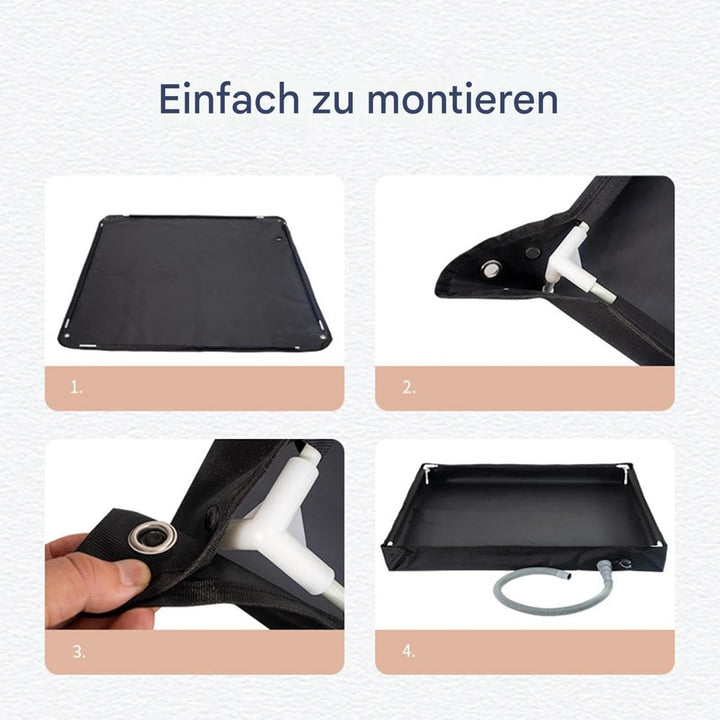 Portable Shower Base, Spacious Bath Panel, Waterproof Camping Shower Pan with Drain Hose for Indoor,