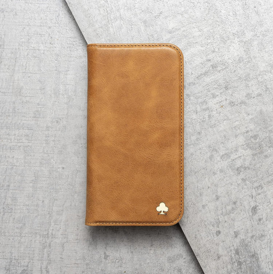 Porter Riley - Lederhülle für Google Pixel 7 Pro. Premium Echtleder Standhülle/Cover/Brieftasche (He