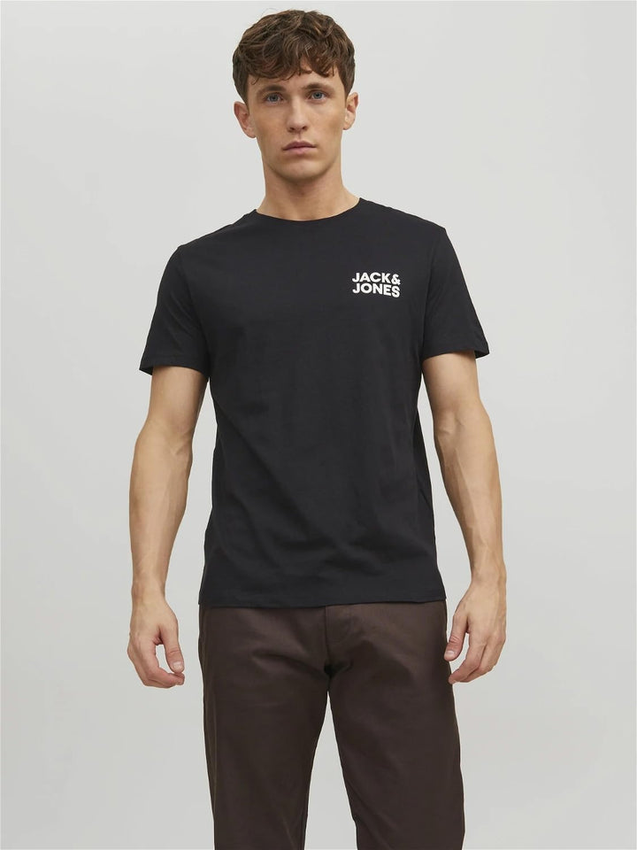JACK & JONES Herren T-Shirt 3er Pack – Baumwolle, Rundhals, Kurzarm, mit Print – Bequeme Freizeitshi