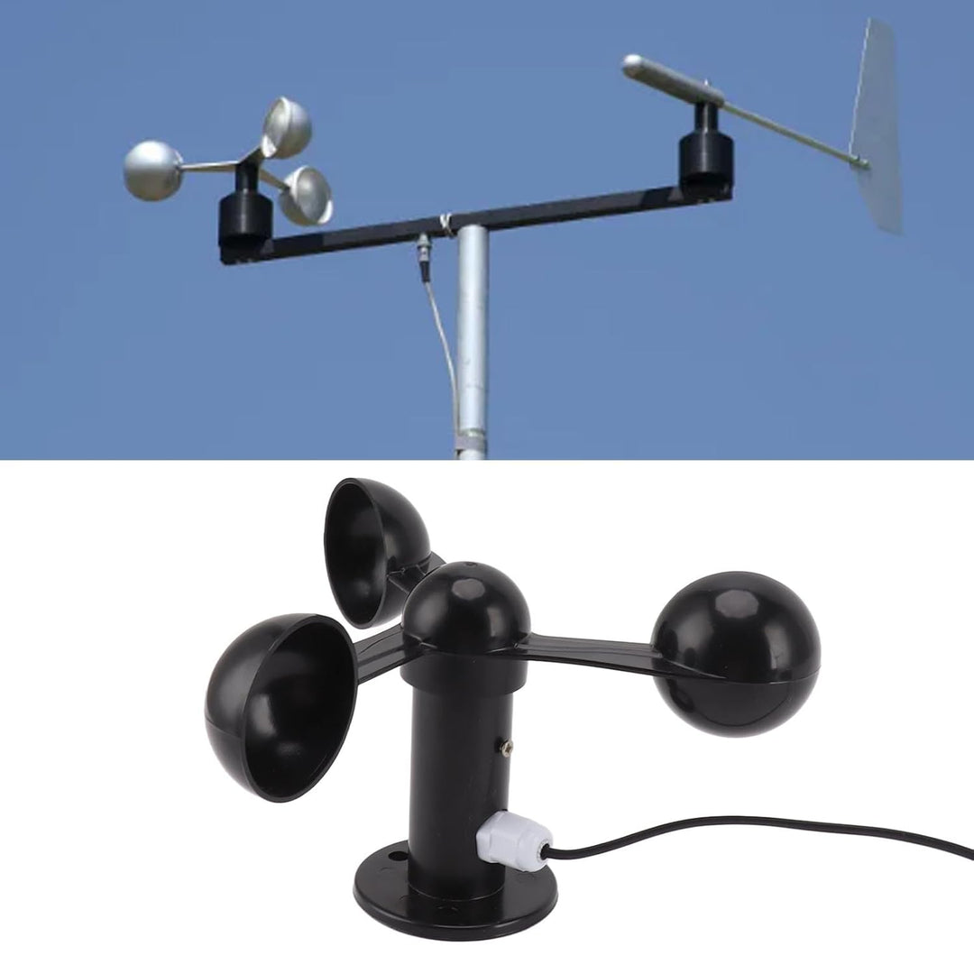 Haofy Präzisions-3-Tassen-Anemometer mit RS485-Ausgang für Wetterstation, Turmdrehkran – ABS-Materia