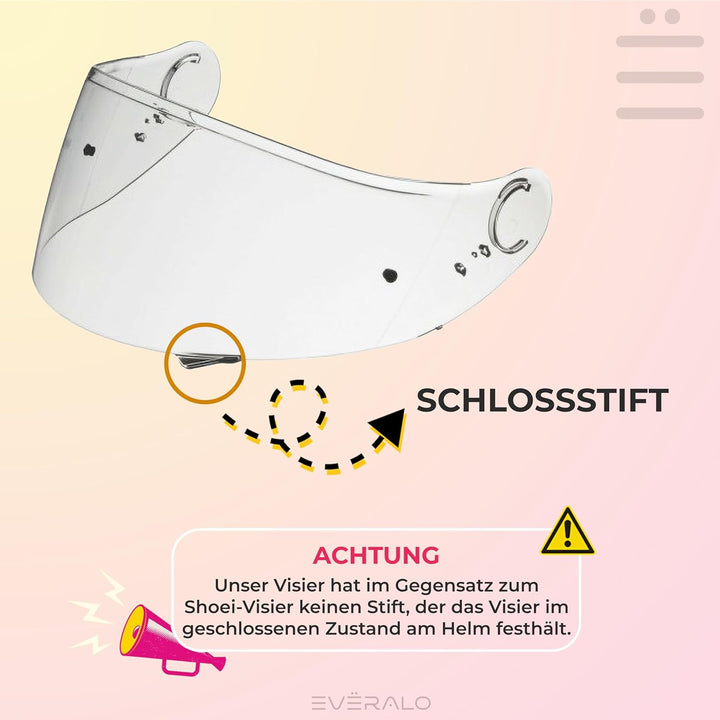 Kompatibel mit Shoei GT air Visier - Gt Air 2 - Neotec - Opticson - Cns 1 - Helmvisier Pinlock Ready