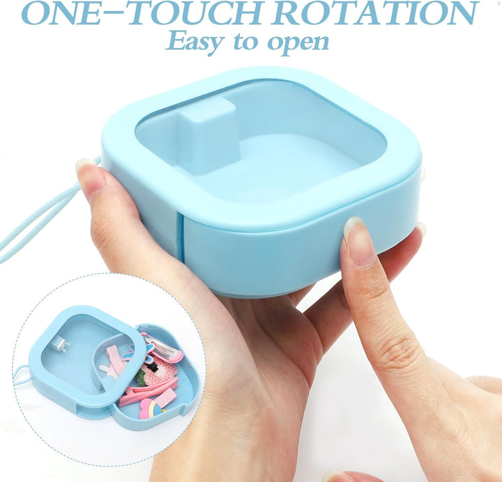 RANJIMA Haargummi Organizer Box,4 Stück Kleine Aufbewahrungsboxen,Tragbarer Hair Tie Organizer, Mini
