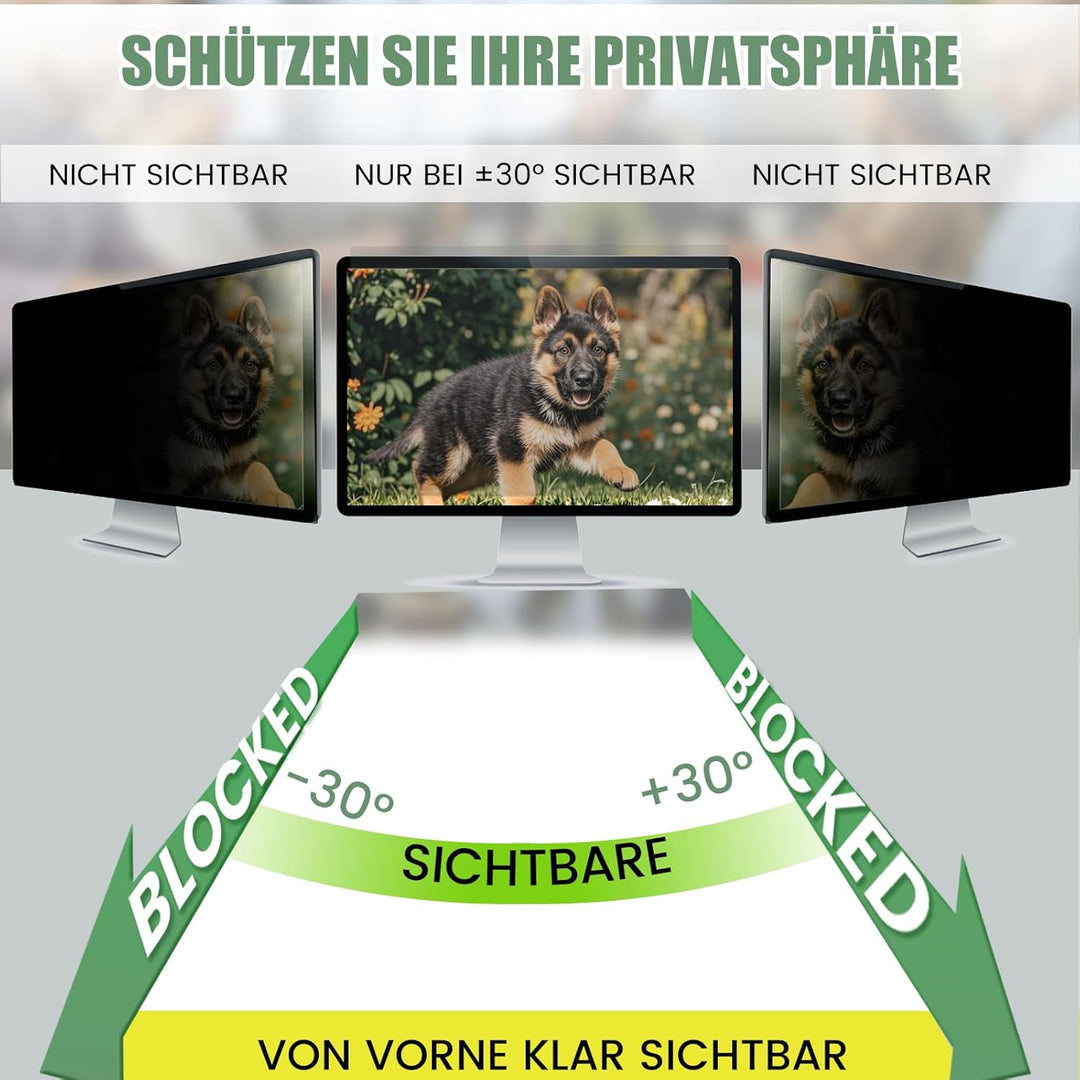 Blickschutzfolie für 31,5/32 Zoll 16:9 Monitor, Abnehmbarer Sichtschutzfilter mit Blaulichtfilter, H