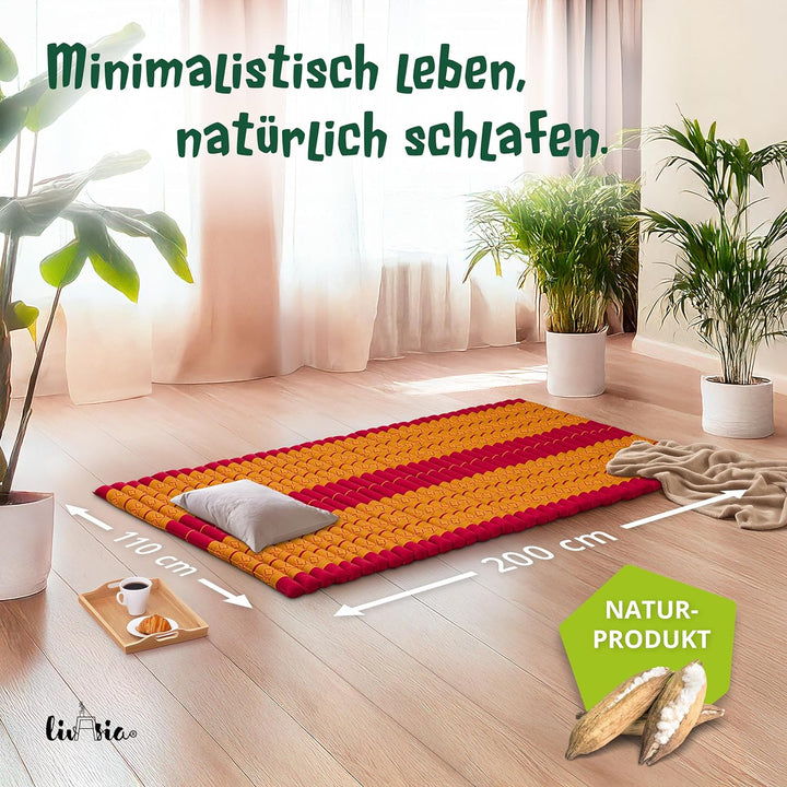 livasia Rollmatte Rollmatratze L-200x110x4,5cm, Gästebett Gästematratze 1 Person, Reisebett Kofferra