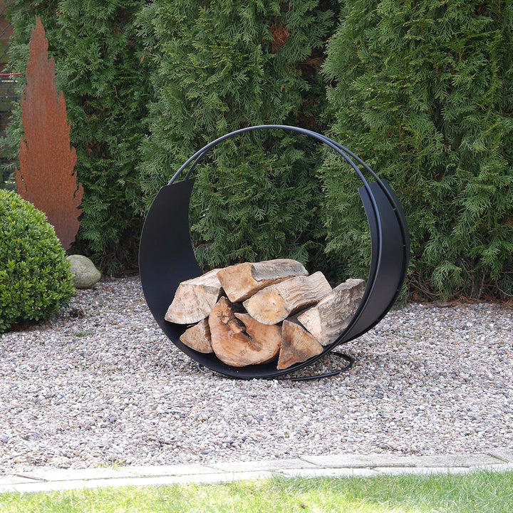 VASNER Situro S1/S2 Holzkorb, Kaminholzkorb Metall rund modern, praktische Brennholz Aufbewahrung, F