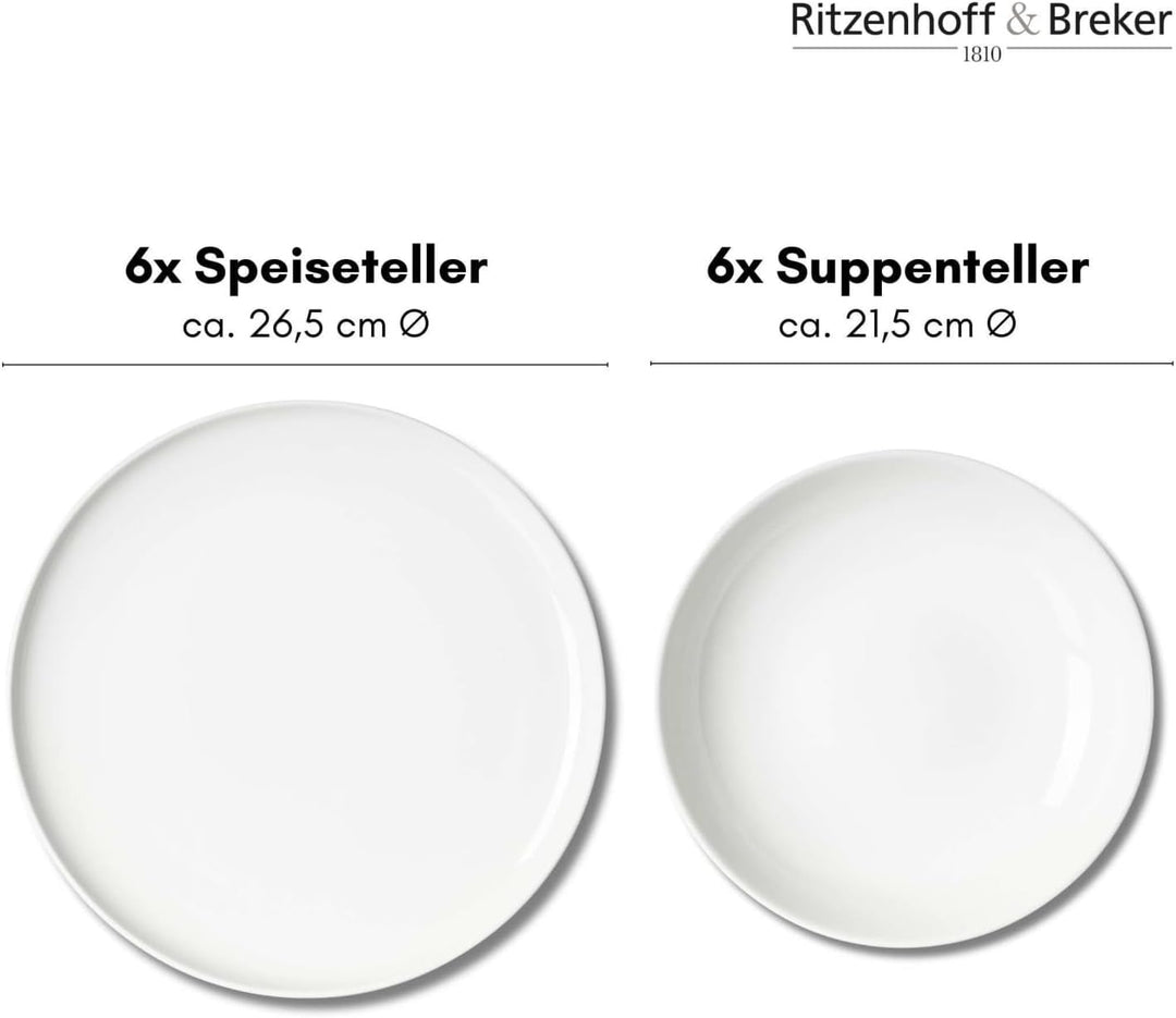 Ritzenhoff & Breker Tafelservice Skagen, 12-teilig, Weiss, Tafelservice