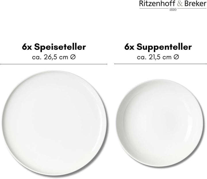 Ritzenhoff & Breker Tafelservice Skagen, 12-teilig, Weiss, Tafelservice