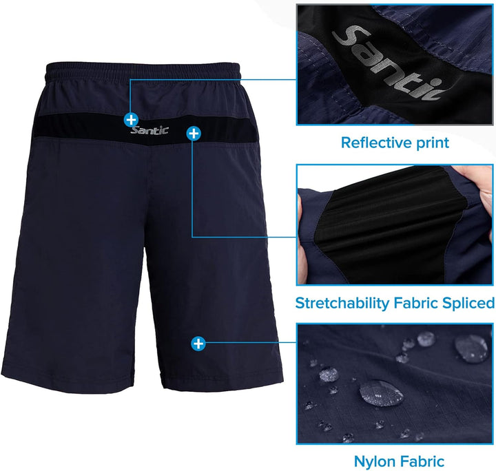 Santic Radlerhose für Herren, Radlerhose, MTB, Rennrad, mit gepolstertem Höschen, für Herren – Boden