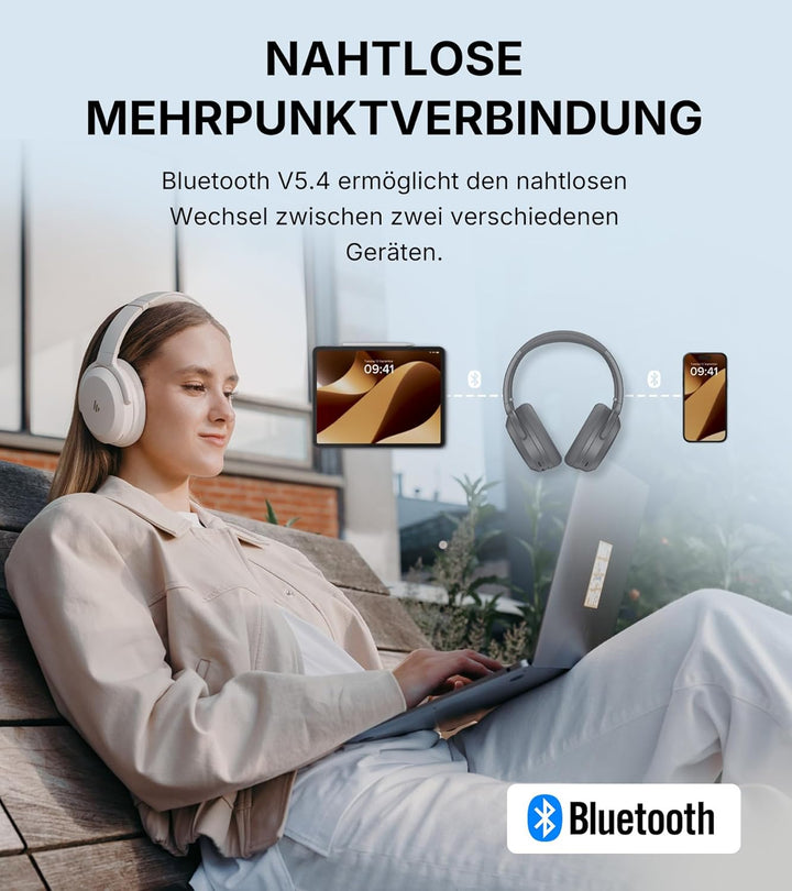 Edifier WH700NB Pro Kabellose Over-Ear Kopfhörer mit -43dB Aktiver Geräuschunterdrückung, Hi-Res Aud