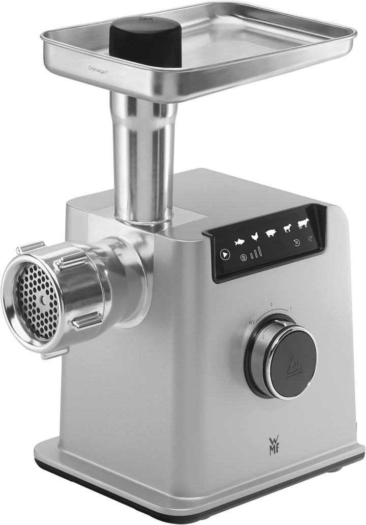 WMF Profi Plus Fleischwolf elektrisch, Wurstfüllmaschine, Rücklauf, 3 Lochscheiben, Kebbe- und Sprit