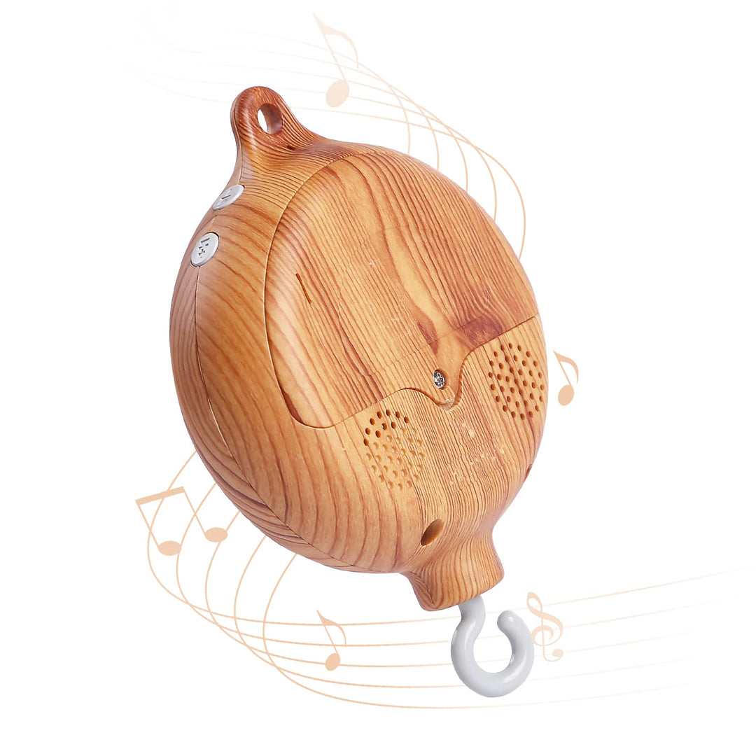 Baby Mobile Spieluhr Holzoptik Music Box Bettglocke,Elektrisch Baby Spieluhr 35 Melodie,Bettglocke A