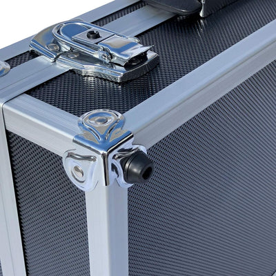 ECI® Aluminium Koffer Schwarz mit Würfelschaum Leer-Koffer Alukoffer Alu Box Werkzeugkoffer LxBxH 40