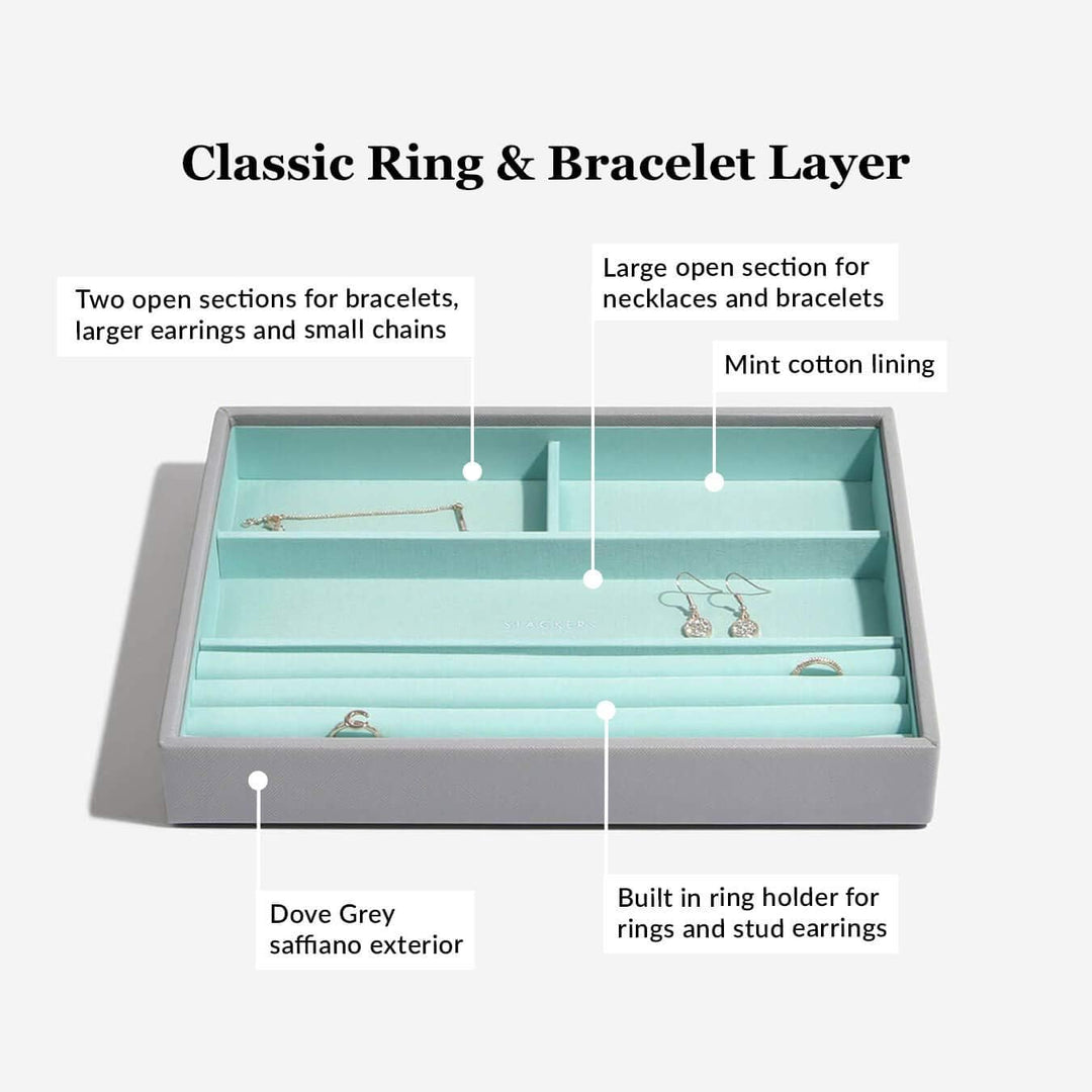 Stackers Grau Mint Klassisch Schmuckschatulle - 4 Dove Grey/Mint Green, Dove Grey/Mint Green
