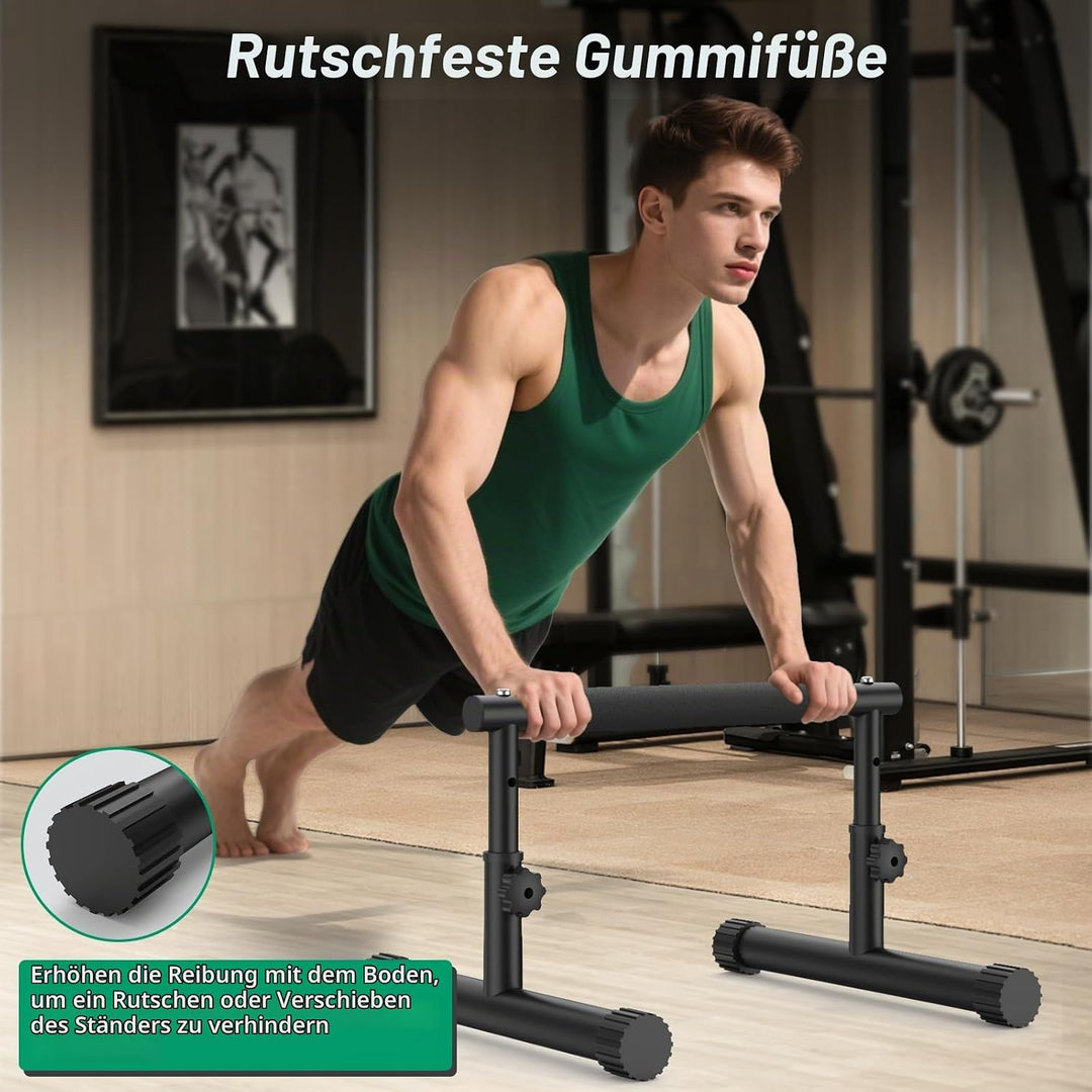 IMAYCC Verstellbare Parallettes Handstand Barrenm, 2 in 1 Push Up Bar Dip-Barren 19CM and 46CM Höhe,