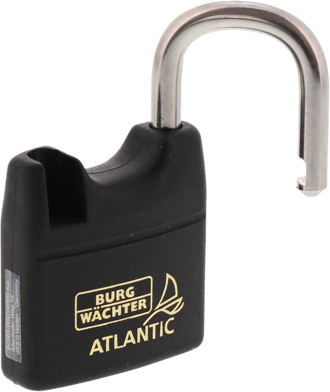 Burg-Wächter Vorhängeschloss, 6 mm Bügelstärke, 2 Schlüssel, Atlantic 217 F 40 Ni SB, Black normal,