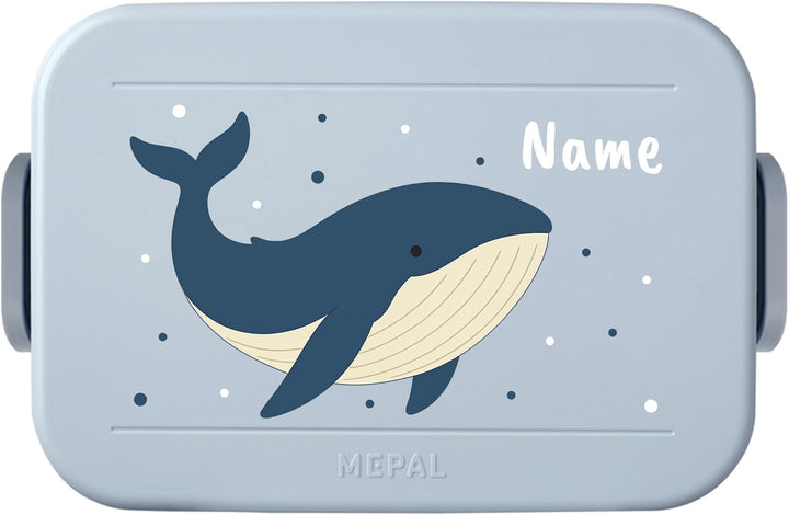printplanet® Personalisierbare Brotdose „Layout Wal“ – Lunchbox/Bento Box von Mepal – mit eigenem Na
