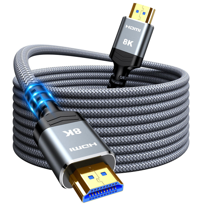 SNOWKIDS HDMI 2.1 Kabel 15M 8K, 2.1 48Gbps Highspeed 8K@60Hz HDMI Kabel 4K@120Hz 7680P DTS: X, HDCP
