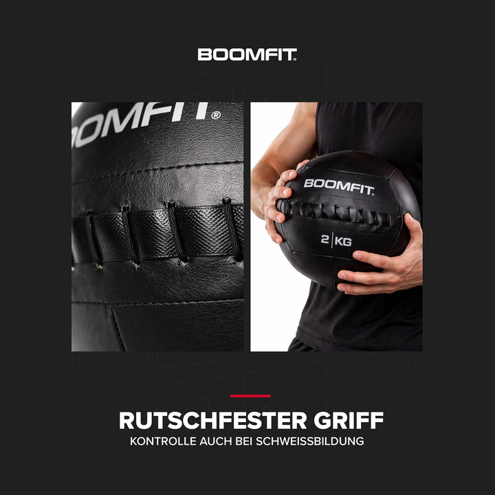 BOOMFIT Unisex-Erwachsene Wall Ball 2Kg Wandball, Black, One Size