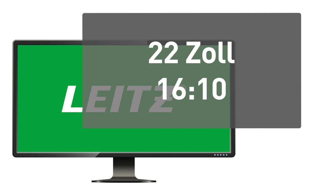 Leitz Monitor Blickschutzfilter 22 Zoll (16:10), Abnehmbare Schutzfolie, Mit Blaulichtfilter und Ble