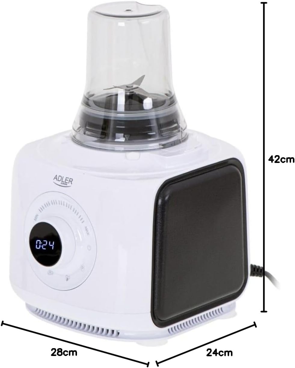Adler AD 4224 12in1 Küchenmaschine mit LCD-Anzeige, Roboter mit 7 Geschwindigkeiten, Knetmaschine mi