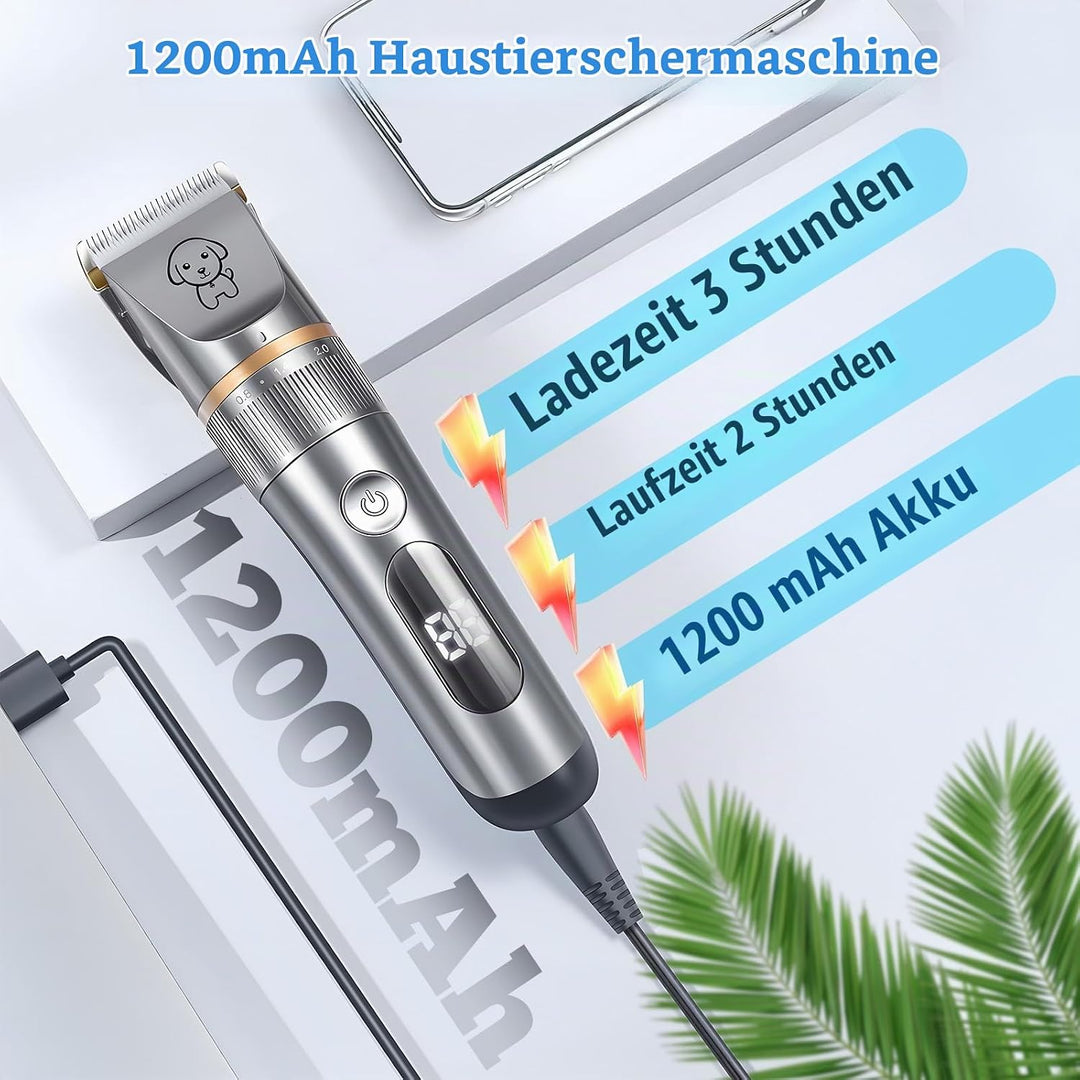Leise Hundeschermaschine, Schnurlosen Profi Schermaschine Hund Katze, Tierhaarschneidemaschine Elekt
