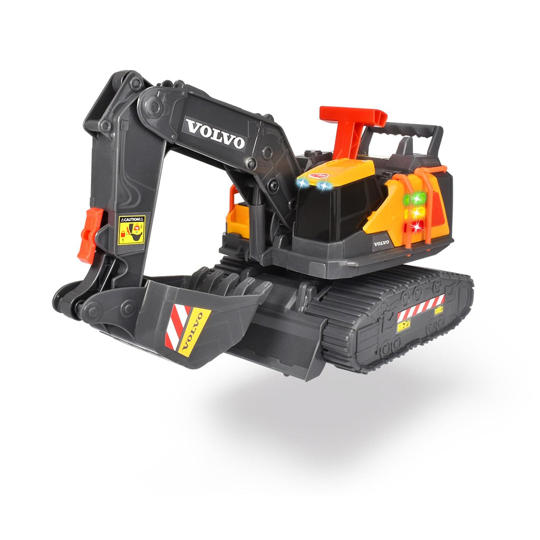 Dickie Toys 203725006 Volvo Spielzeug Bagger mit Gewichtserkennung, Spielzeugbagger erkennt 3 versch
