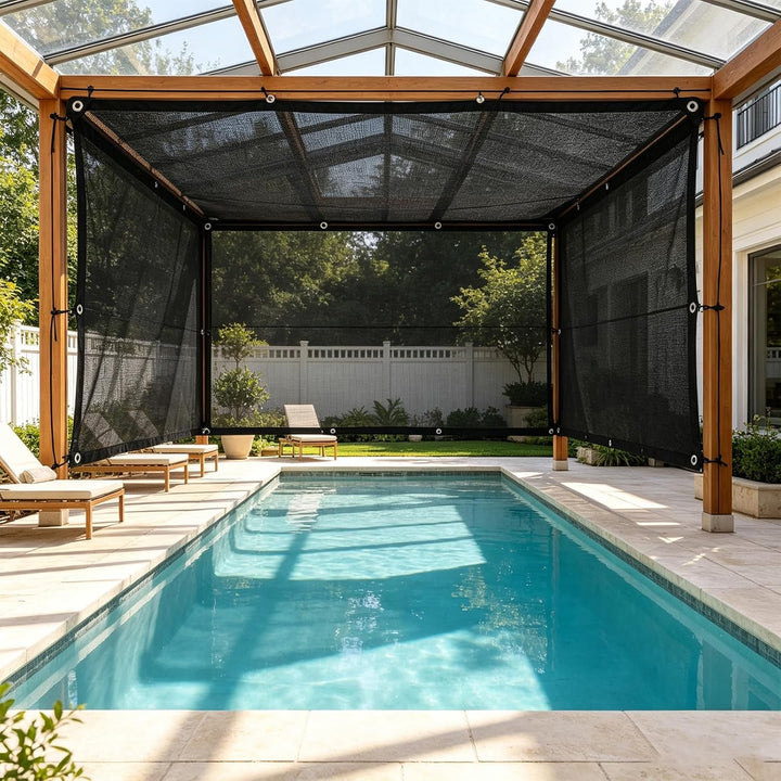 Schattierungsnetz 80% UV Schutz mit Ösen 4x6m für Garten | Sonnensegel aus HDPE, UV-beständig, atmun