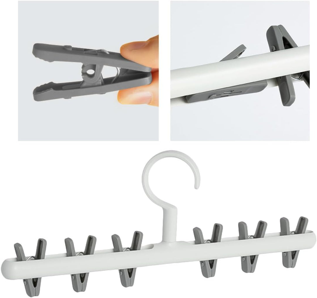 Angoily 2stücke Multifunktionaler Wäschebügel mit Clips Windgeschützt Drehbar Graues zum Trocknen vo