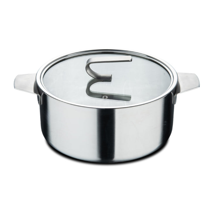 MasterPRO SIGMA - Grosser Kochtopf mit Deckel 9,2L 28x15 cm Edelstahl - Mehrschichtig - Stabiler Gri