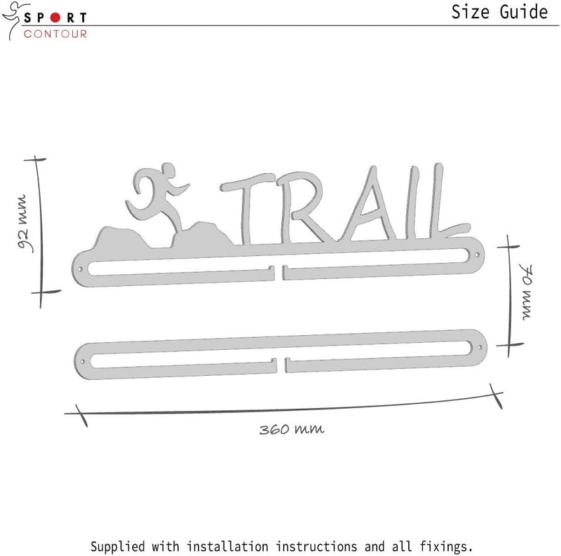 Qthrone Trail laufender Medaillenaufhänger - Ultra Runner Medaillen Display Black - Running Medaille