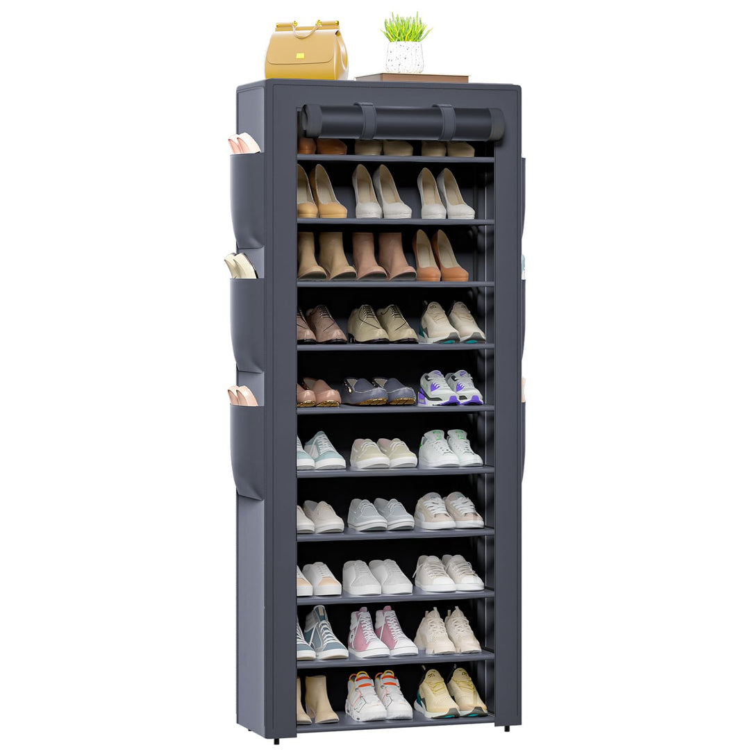 OYREL Schuhregal 11 Ebenen, Schuhschrank Hoch mit Staubdichtem Überzug, Grosse Schuhaufbewahrung für