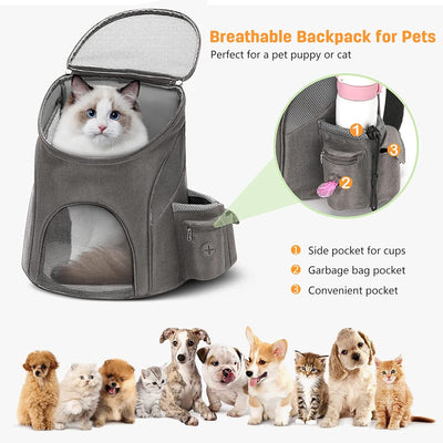 PETCUTE Hunderucksack Katzenrucksack,Rucksack für kleine Hunde Haustiertragetasche Taschen mit Abneh