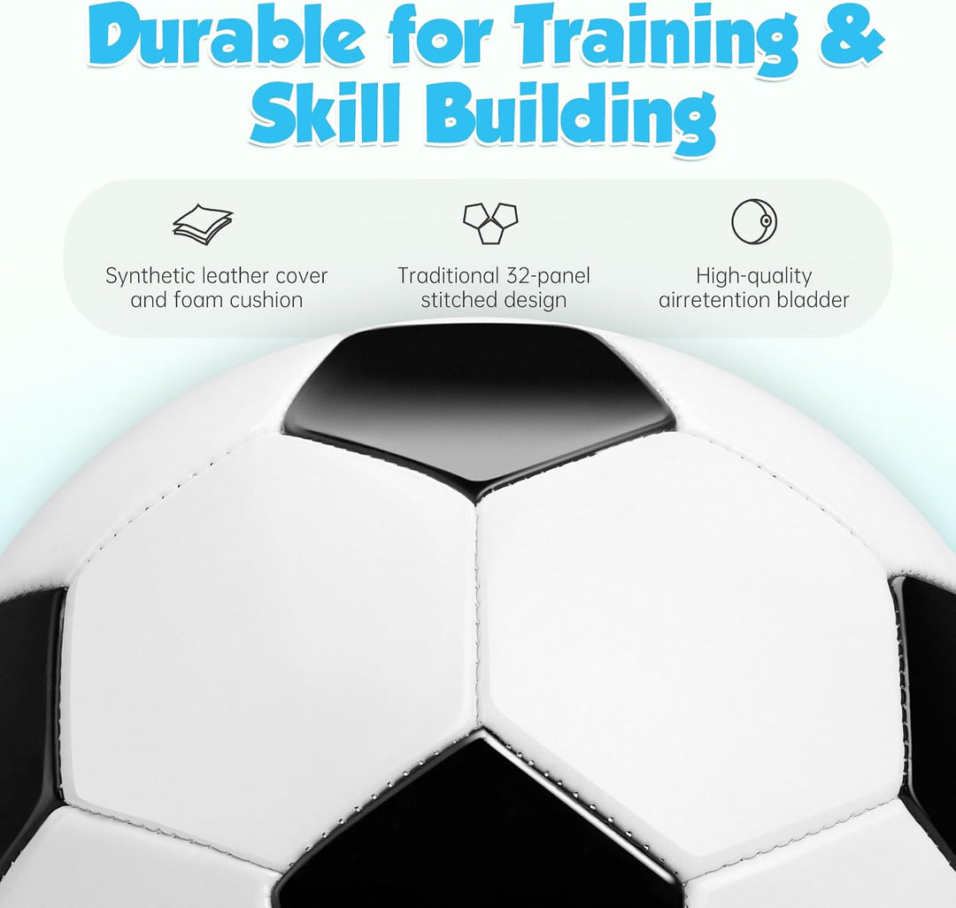 U&amp;C Planet 3 Packung Training Fussball Grösse 5 Soccer Bälle Premium PVC Lederball für Training &amp; Sp
