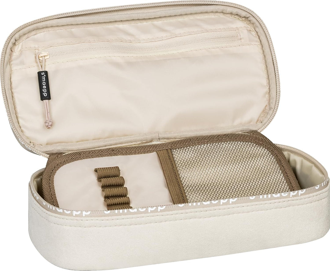 BRUNNEN Schlampermäppchen s'maepp XL „Plüsch“ | 1 Klappe(n), beige