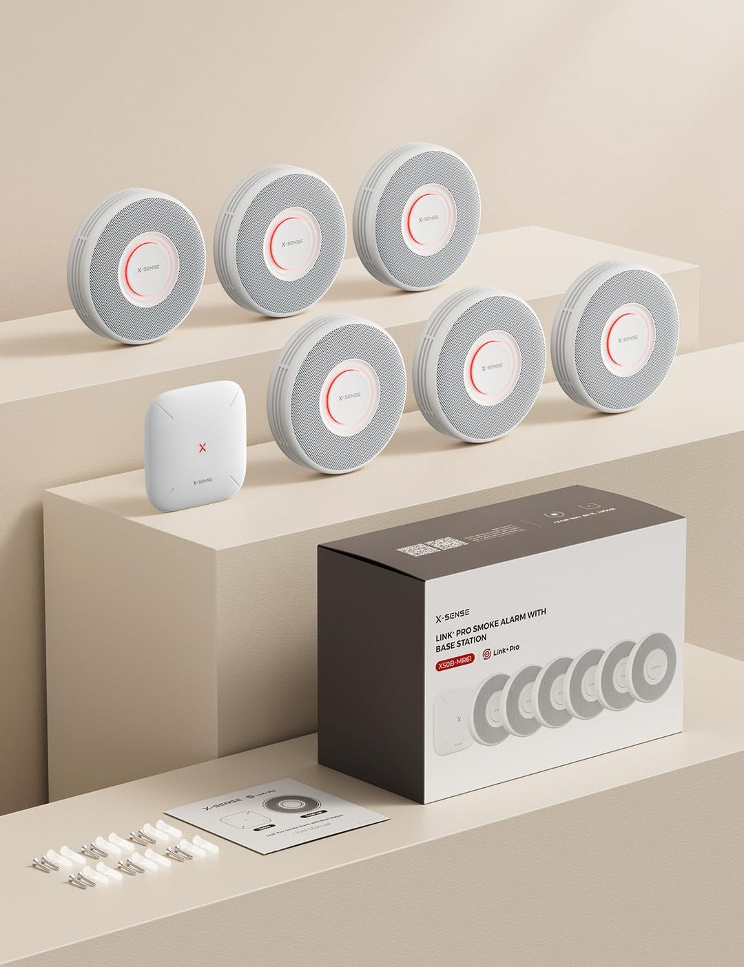 X-Sense Smarter Rauchmelder WLAN mit Sprachausgabe und 17 Standorten, Feuermelder, Rauchmelder verne