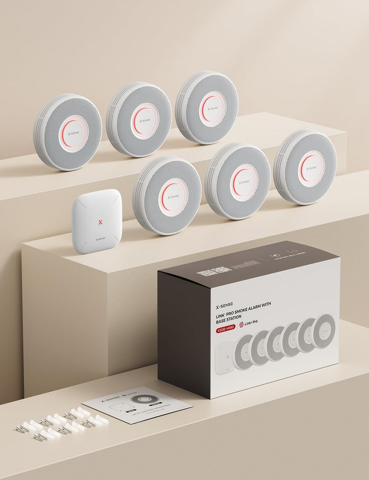 X-Sense Smarter Rauchmelder WLAN mit Sprachausgabe und 17 Standorten, Feuermelder, Rauchmelder verne