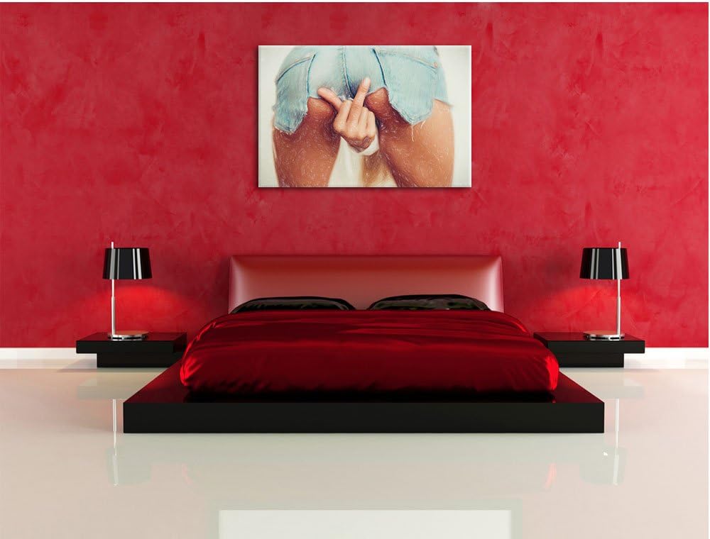 Pixxprint Frau in sexy Pose als Leinwandbild/Grösse: 100x70 / Wandbild/Kunstdruck/fertig bespannt, 1