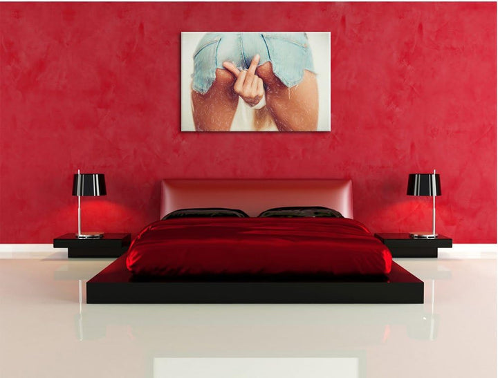 Pixxprint Frau in sexy Pose als Leinwandbild/Grösse: 100x70 / Wandbild/Kunstdruck/fertig bespannt, 1