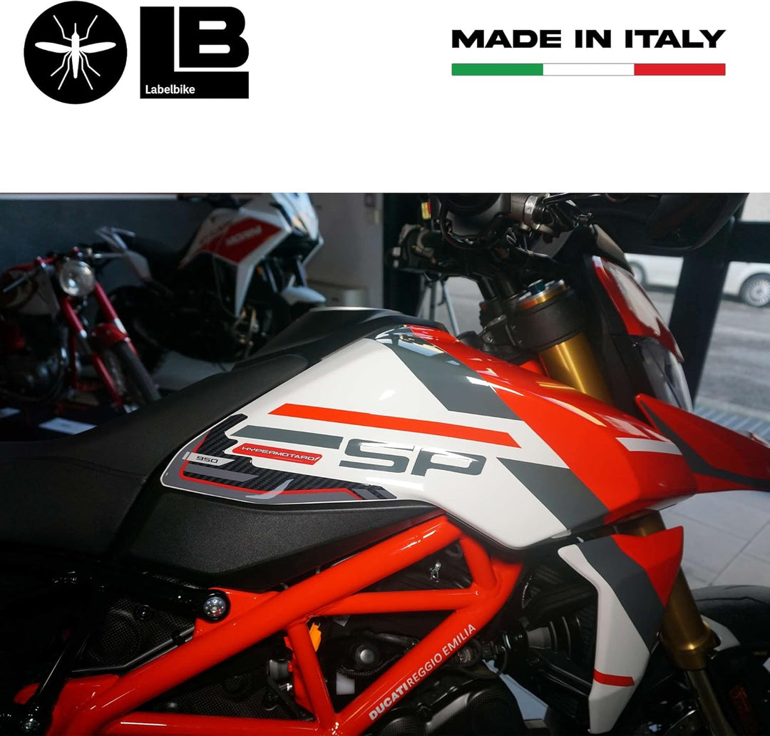 labelbike - 3D Aufkleber Dekorationen und Motorrad Tankschutz, kompatibel mit Ducati Hypermotard 950