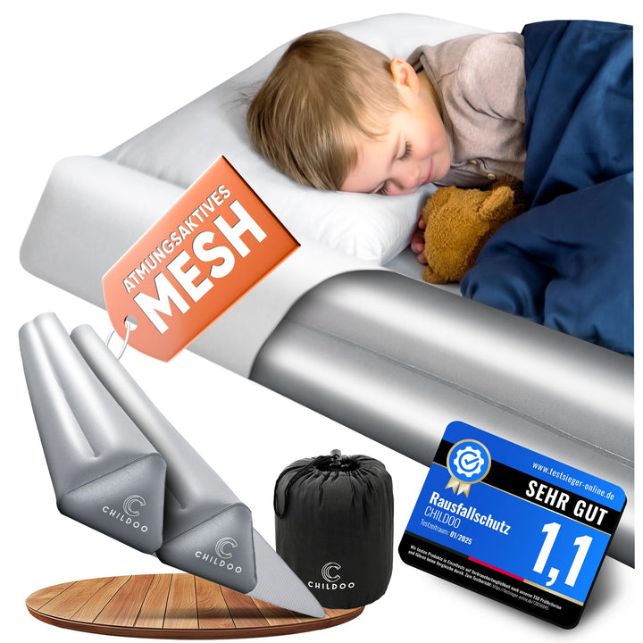 CHILDOO Rausfallschutz Bett [2er Set] Bettschutzgitter für Kinder Aufblasbar Bettkantenschutz Kinder