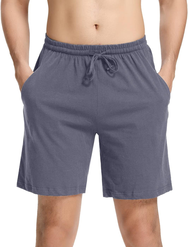 Aseniza Herren Schlafanzughose Kurz Baumwolle Bermuda Schlafshorts Pyjamahose Shorty Sommer Sleephos