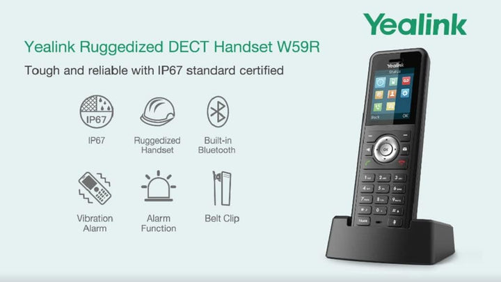Yealink W59R robustes IP67-SIP DECT IP Mobilteil W59R Mobilteil, W59R Mobilteil