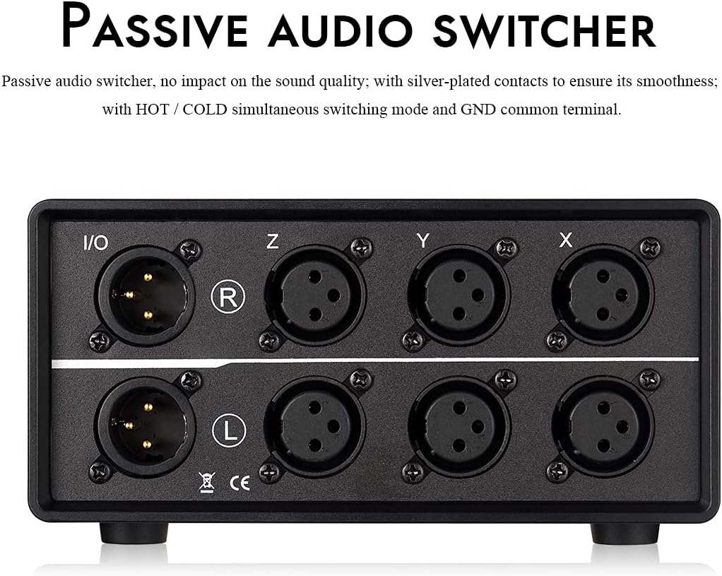 Nobsound 3-IN-1-OUT XLR Audio Switch ; Balanced Audio Converter ; 3-Way Stereo Passive Audio Selecto