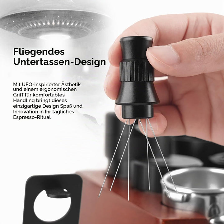 IKAPE Spaceship Espresso WDT Tool Verstellbarer Espresso-Rührer für Baristas Nadel Verteiler Tool mi