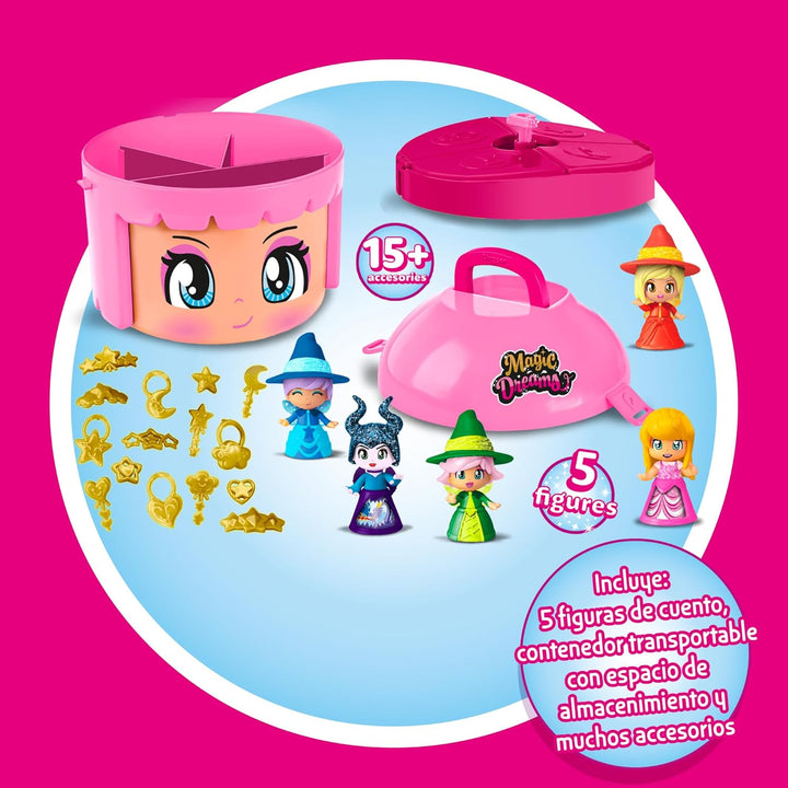 Pinypon – Magic Dreams, 5 Exklusive Figuren mit den Hauptfiguren aus Dornröschen, inklusive kleinem