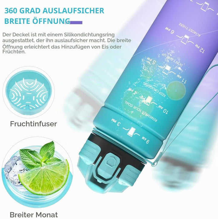 Zounich Trinkflasche Kinder Auslaufsichere 1L/700ml/500ml-BPA frei trinkflaschen Sport tritan Kunsts
