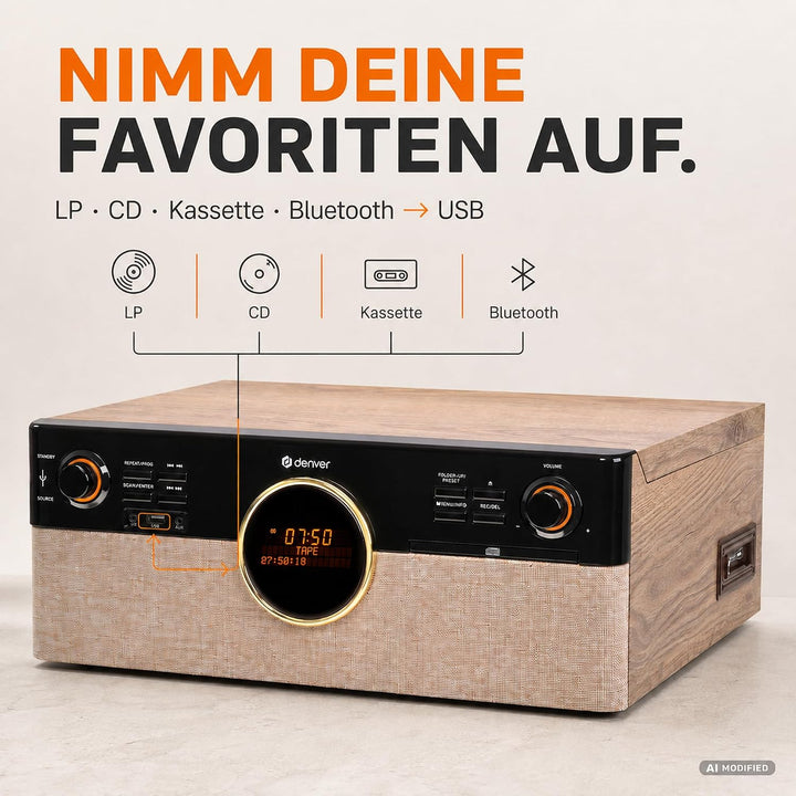Denver Retro-Musikcenter MRD-180, Holz