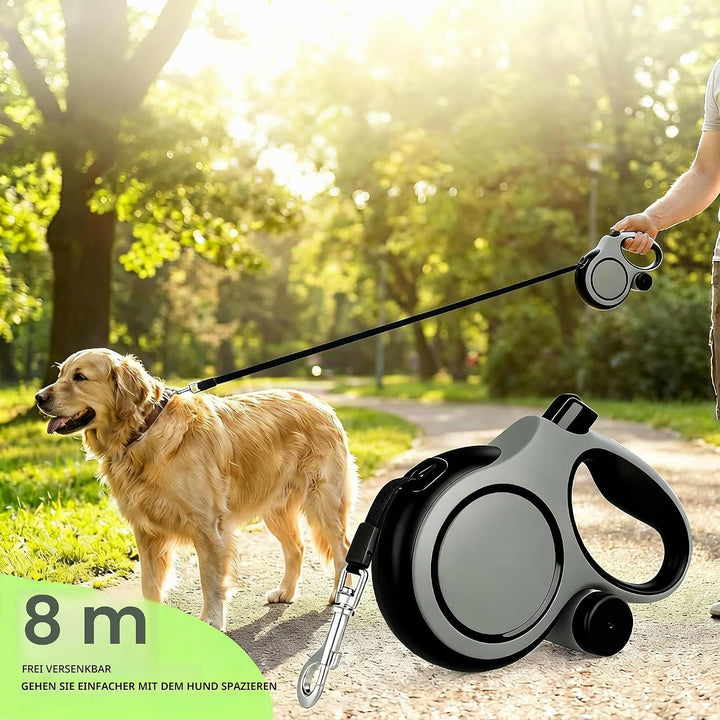 Angel Living Ausziehbare Hundeleine 360° Verwicklungsfrei, 8m Einziehbare Hundeleine mit Sicherer An