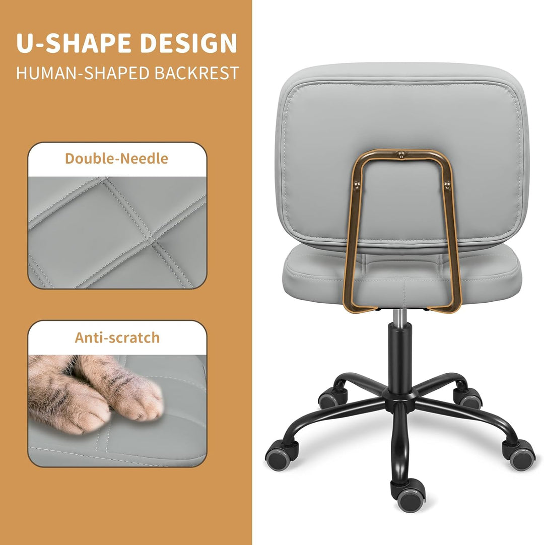 Leader Accessories Schreibtischstuhl höhenverstellbarer Bürostuhl ergonomischer Drehstuhl ohne Armle