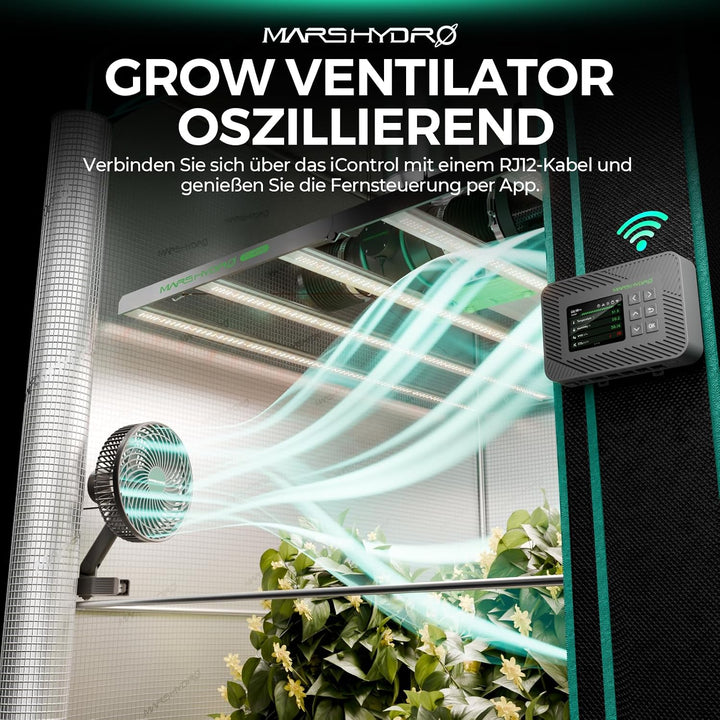 MARS HYDRO Grow Ventilator Oszillierend mit Clip 6-Zoll, 10 Windstufen 1PC, 1PC